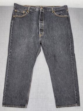 Levi's 501 Straight Leg Button Fly 100% Cotton Denim Jeans. 46× 30